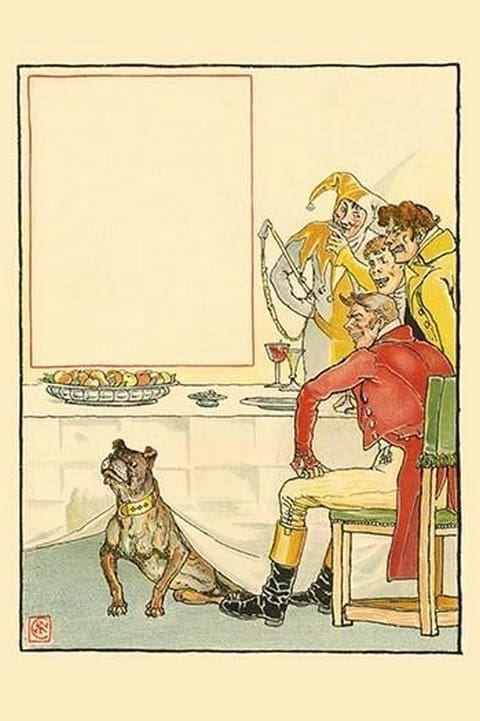 Then April Fool as all did fawned on May trying to get her attention on Sunday by Walter Crane - Art Print