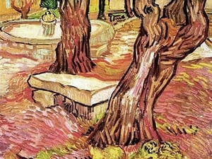 The Stone Bench in the Garden of Saint-Paul Hospital by Vincent van Gogh - Art Print