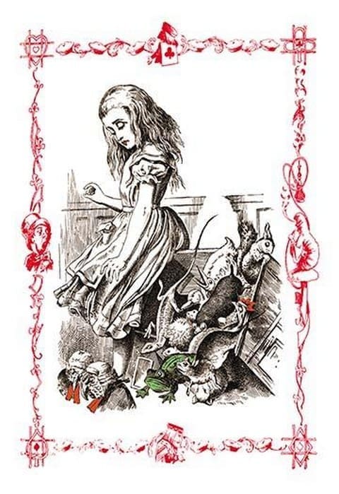 Alice in Wonderland: Alice Tips Over the Jury Box by John Tenniel - Art Print