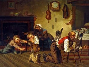 Enjoying the commotion by Archibald M. Willard - Art Print