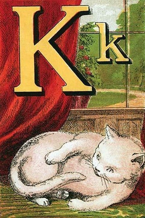 K for the Kitten that plays with its Tail by Edmund Evans - Art Print