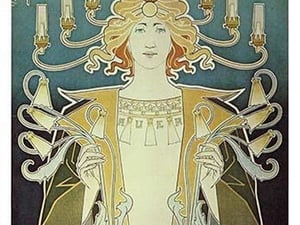Becauer Lamps by Alphonse Mucha - Art Print