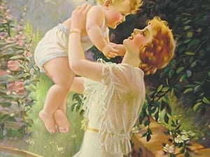 Sharon and Debbie by Mabel Rollins Harris - Art Print