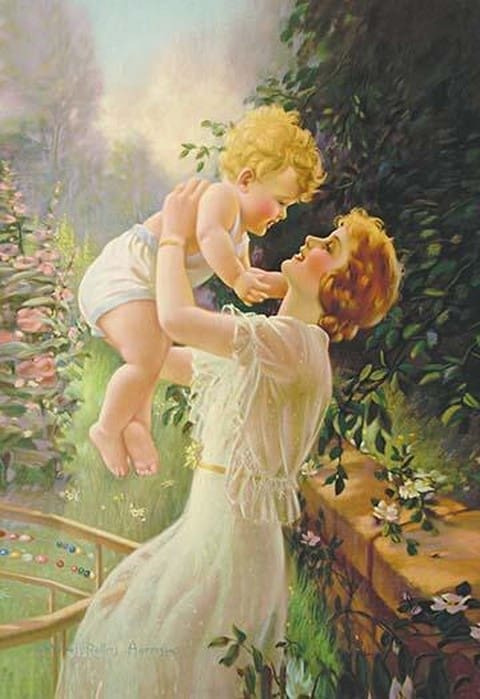 Sharon and Debbie by Mabel Rollins Harris - Art Print