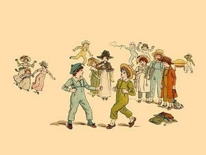 The Fight by Kate Greenaway - Art Print