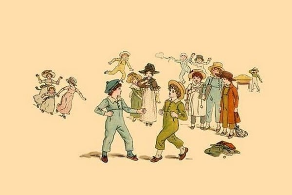 The Fight by Kate Greenaway - Art Print