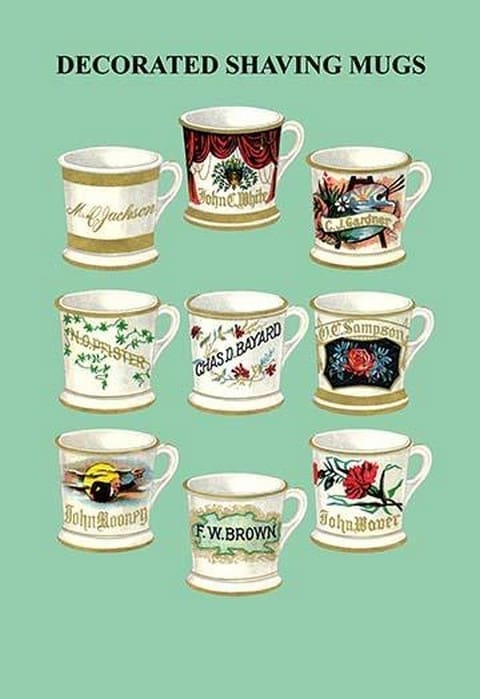 Decorated Shaving Mugs #4 - Art Print