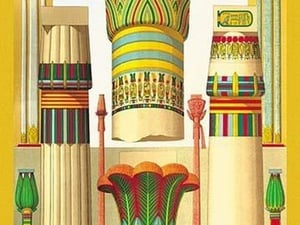 Egyptian Columns by Auguste Racinet - Art Print