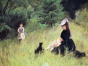 In the Meadow by Berthe Morisot - Art Print