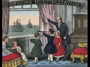 Teacher or Father spies ships in the harbor with children by Charles Butler - Art Print
