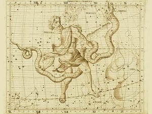 Orphiucus & Serpens by Sir John Flamsteed - Art Print