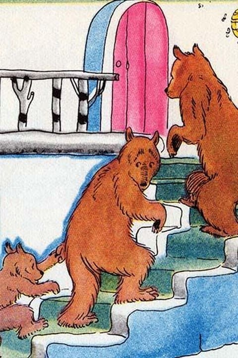 The Three bears go Upstairs by Julia Letheld Hahn - Art Print