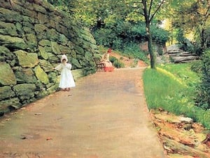 In the Park - a byway by William Merritt-Chase - Art Print