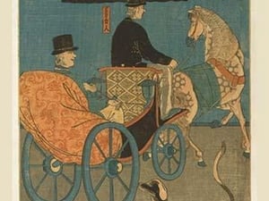 Americans Enjoying Sunday in Yokohama by Kobayashi Hori Kane - Art Print