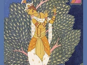 Courting by a Red Flute - Art Print