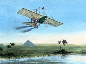 Over the Nile & the Pyramids in a Plane - Art Print