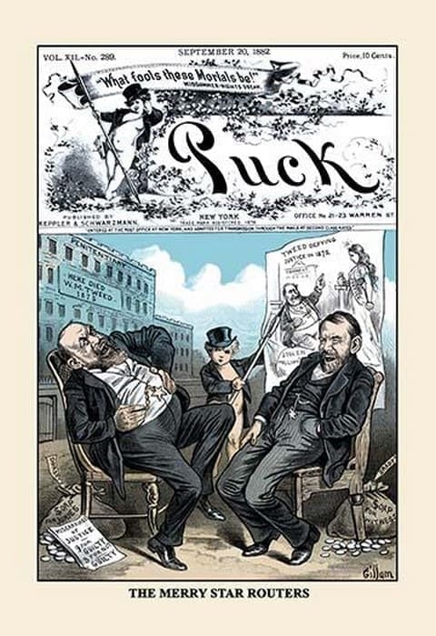 Puck Magazine: The Merry Star Routers by Bernhard Gillam - Art Print