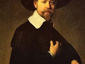 Portrait of businessman Martin Looten by Rembrandt Van Rijn - Art Print