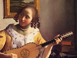 The Guitar Player by Johannes Vermeer - Art Print