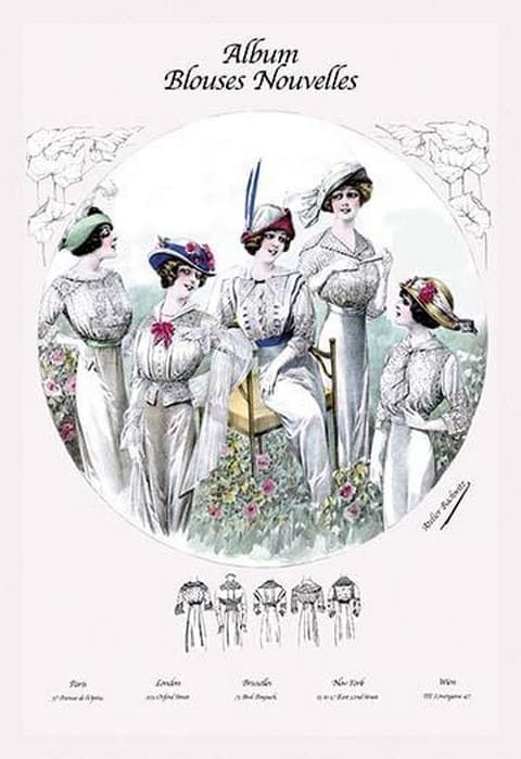 Album Blouses Nouvelles: Five White Blouses by Atelier Bachroitz - Art Print