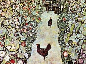 Garden Path with Chickens by Gustav Klimt - Art Print