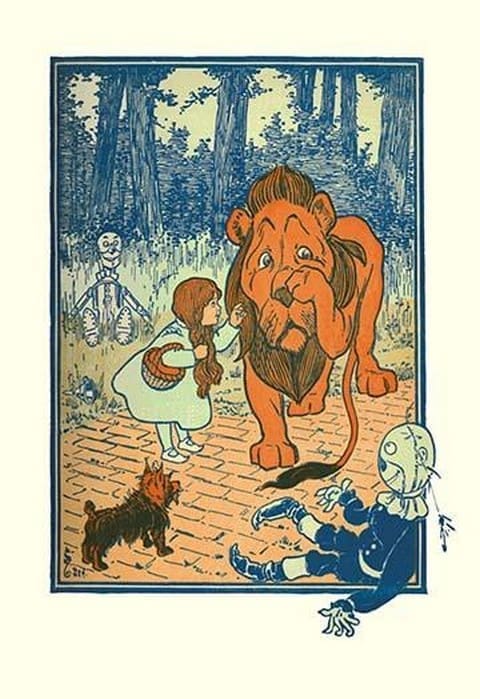 The Cowardly Lion by W. W. Denslow - Art Print
