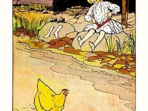 Dorothy and Hen by John R. Neill - Art Print