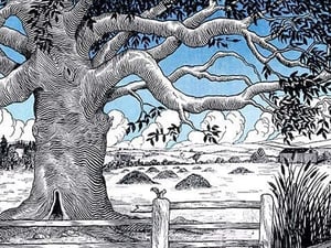The Tree in the Field by Luxor Price - Art Print