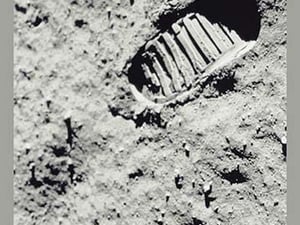 The First Step on the Moon by NASA - Art Print