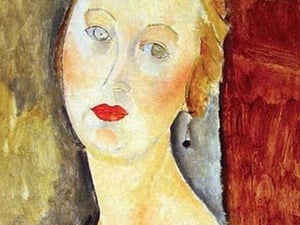Portrait de Germaine Survage with Earrings by Amadeo Modigliani - Art Print