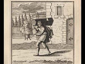 Man with Small Coffin - Art Print