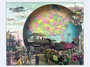 Twentieth century transportation by Delmont Co. - Art Print