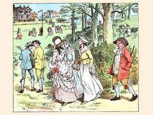 Come Lasses & Lads by Randolph Caldecott - Art Print