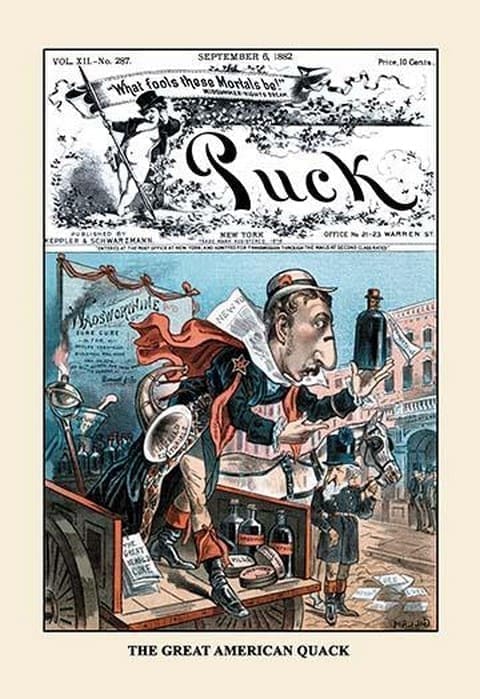 Puck Magazine: The Great American Quack by Bernhard Gillam - Art Print