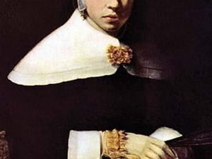 Women's portrait by Johannes Vermeer - Art Print