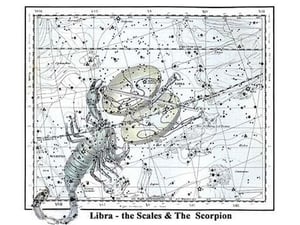 Libra - the Scales & The Scorpion by Alexander Jamieson - Art Print