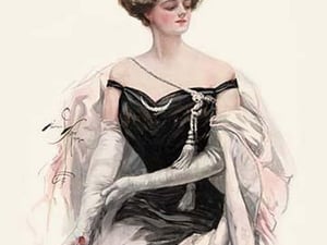 Elegance in Black by Harrison Fisher - Art Print