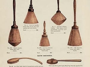 Barber's Neck Dusters and Bath Brushes - Art Print