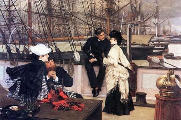 The Captain and his girl by James Tissot - Art Print