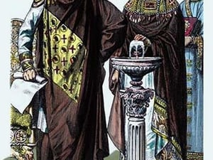 Emperor Justinian and Queen Theodora 482-565 by Richard Brown - Art Print