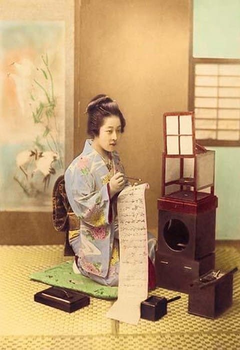 Writing a Letter by Imperial Art School of Japan - Art Print