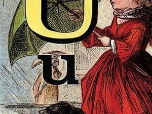 U for the Umbrella that keeps off the Rain by Edmund Evans - Art Print