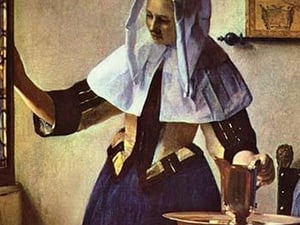 Young Woman With a Water Jug at the Window by Johannes Vermeer - Art Print