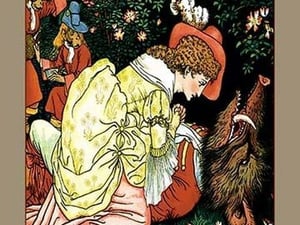 Beauty and the Beast - In the Woods by Walter Crane - Art Print