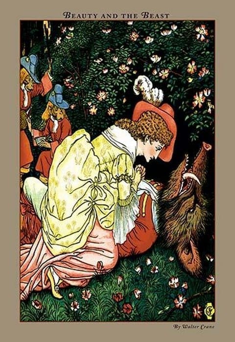 Beauty and the Beast - In the Woods by Walter Crane - Art Print