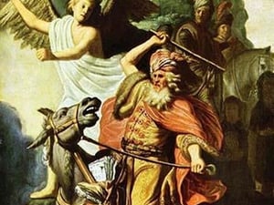 Prophet Balaam and the donkey by Rembrandt Van Rijn - Art Print