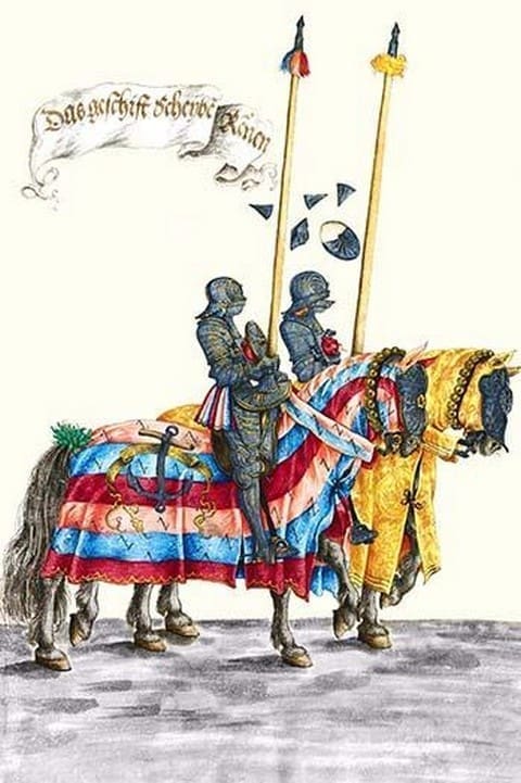 German Knights in Horseback in Procession by H. Burkmair 4 - Art Print