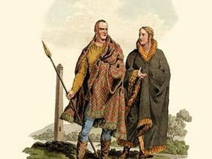 Hibernian Male and Female Costume - Art Print