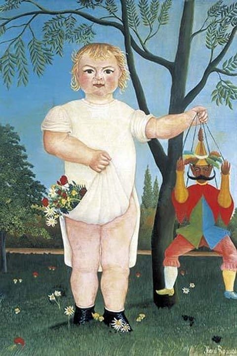 Child with Puppet by Henri Rousseau - Art Print