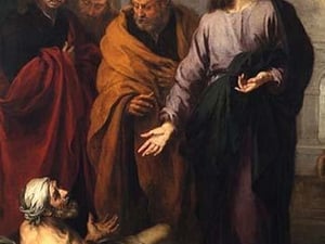 Christ heals the paralytic by Bartolome Murillo - Art Print